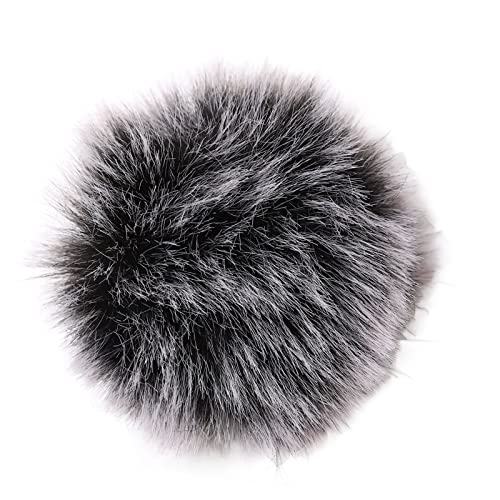 Microphone Windscreen, Foam Microphone Windscreen with Furry Windscreen, Furry Microphone Cover Noise Reduction, Soft Compact Microphone Windscreen Muff for Recording
