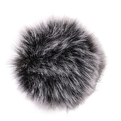 Microphone Windscreen, Foam Microphone Windscreen with Furry Windscreen, Furry Microphone Cover Noise Reduction, Soft Compact Microphone Windscreen Muff for Recording
