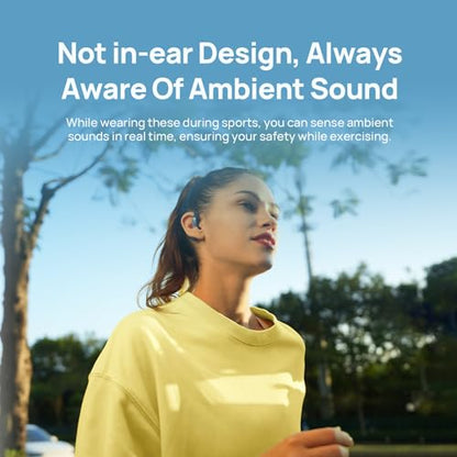 mibro OpenEar Pro Open Ear Earbuds with Mic, Lightweight Bluetooth, Black | 7.2g Ultra Lightweight Design, All-Day Comfort, IPX4 Sweatproof, 30H Battery, Bluetooth Headphones for Running, Gym & Work - color: Black