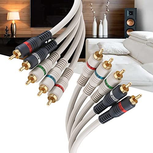 STEREN Component Video Cable - 12 Ft RCA Cable - DVD Cables to Connect to The TV - Component Cables - 5 RCA Cable - RCA to Component - 5 RCA Component Video and Audio Cable - 3.6 Meters 254-612IV