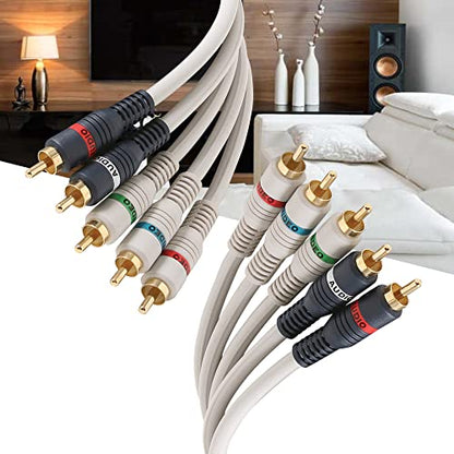 STEREN Component Video Cable - 12 Ft RCA Cable - DVD Cables to Connect to The TV - Component Cables - 5 RCA Cable - RCA to Component - 5 RCA Component Video and Audio Cable - 3.6 Meters 254-612IV