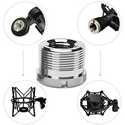 4 Piece 5/8-Inch Male to 3/8-Inch Female Knurled Mic Screw Adapter for Mic Micphone Stand