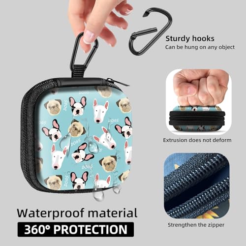 Square Data Cable Earbud Charger Coin Storage Bag Shockproof and Drop-Proof EVA Material Compatible with AirPod(Black Burgundy Teal Royal Blue Grey Brown) - color: Black Burgundy Teal Royal Blue Grey Brown