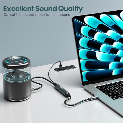 Adoreen Unidirectional 1/8" 3.5mm AUX Input to SPDIF/Toslink Output Optical Adapter Cable 10 Ft, Analog to Digital Audio Converter for Laptop PC Projector Gaming Consoles to Soundbar Amplifier - size: 10FT, style: 3.5mm to Optical