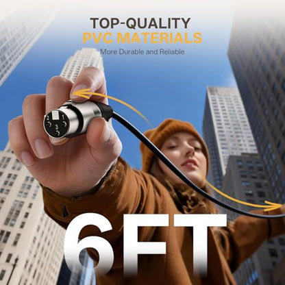 MAONO 6FT XLR Microphone Cable Premium XLR Male to Female Mic Audio Cord with Balanced 3 PIN Connector,Speaker Cable Mic Wire PD100X,200X,200W,300X,400X Microphones, Audio Mixer