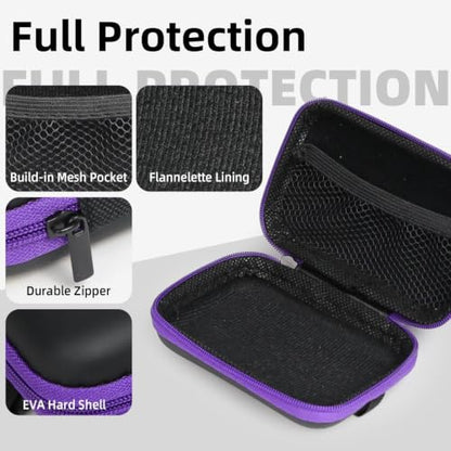 5 Pack Earbud Case Storage Bag with Carabiner, Rectangle - color: A4-Rectangle-green+blue+red+orange+purple