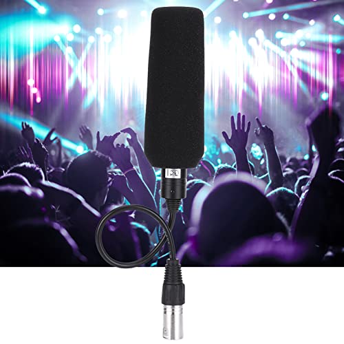 Keenso Condenser Microphone, Stereo Camera Mic Unidirectional AntiInterference Video Recording Microphone (Black) Microphone Microphone (Black)