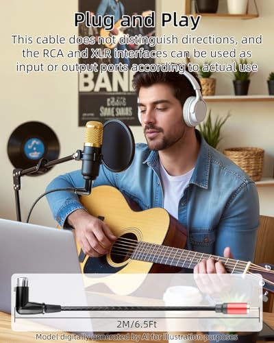 90 Degree XLR 3-Pin Female to RCA Male Stereo Audio Cable,3-Pin Right Angle XLR to RCA Plug Adapter Converter Cord,Balance to Unbalanced,Mixer,Power Amplifier,Audio Player (6.5FT/2M) - style: 90 Degree XLR 3-Pin Female to RCA Male(2M)