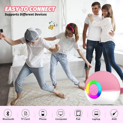 Mgaolo Mini Karaoke Machine for Kids Adults,Portable Bluetooth Speaker with 2 Wireless Microphones,Gift Toys with MP3 Player for Boys Girls 3-12 Year Old Birthday Family Home Party Present (Pink) - color: Pink 2mic