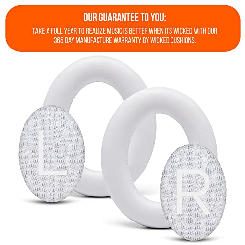 WC PadZ NC700 - Upgraded Ear Pads for Bose 700 Noise Cancelling (NC700) | Made by Wicked Cushions | Softer PU Leather, Luxurious Memory Foam, Added Thickness, Extra Durable | White - color: White