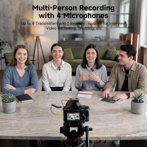 COMICA Vimo Q 4 Channel Wireless Lavalier Microphone with 48kHz/24bit Sound - color: Black