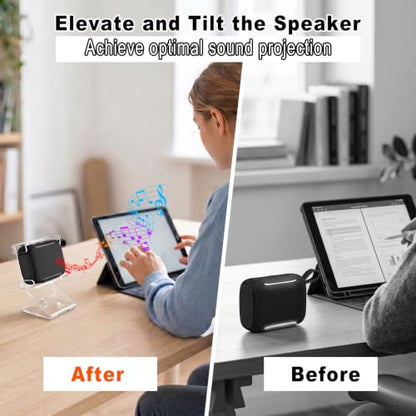 Desktop Speaker Stand Compatible with JBL Go 5/Go 4/Go 3 Speaker, Acrylic Speaker Holder Tabletop Stand Mount Anti-Slip Base Display Shelf, 1 Pack (Transparent) - color: Transparent