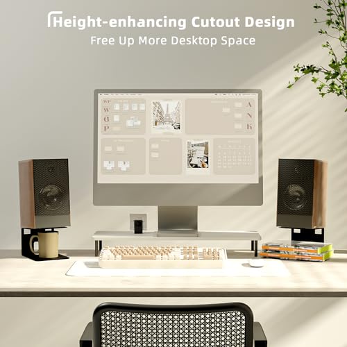 Desktop Speaker Stands,Metal with Vibration Pads,30 Lbs,Black | Desktop Stands with Vibration-Absorbing Pads and 7° Incline.Supports Up to 30 lbs.Fits Bookshelf and Studio Monitors.1 pair.