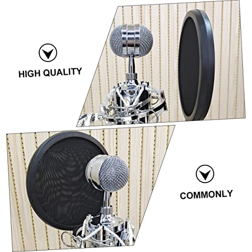 Microphone Pop Filter Windscreen Filter for Vocal Mic Double- Swivel Mount and Clamp