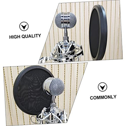 Microphone Pop Filter Windscreen Filter for Vocal Mic Double- Swivel Mount and Clamp