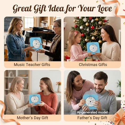 Gueray Portable CD Player with Bluetooth, CD Player with Speaker for Home | Plug-in desktop use,2-way Bluetooth mode, 3W speakers, FM radio, sleep timer, A-B repeat,USB/AUX - color: Blue