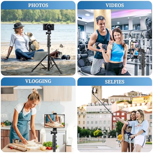Phone Tripod Stand, 70" Selfie Stick Cell Phone Tripod with Remote | Phone Holder/Carry Bag, Aluminum Alloy Selfie Stick Tripods, Compatible with iPhone Samsung GoPro Smartphone - size: 70 Inch