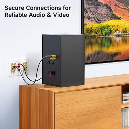 Cable Matters Triple Gang 7.2 Speaker Wall Plate with HDMI, White | HDMI Pass-through, Gold-Plated Binding Posts, Banana Plug Compatible, for Home Theater Wiring - style: 7.2-Speaker w/ HDMI