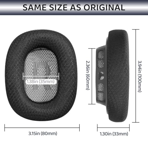 GEVO Upgraded Ear Cushions Replacement Earpads for AirPods Max 1 & 2 Headphones, Cooling Gel Ear Pads Ear Covers Cups with Memory Foam and Magnet for AirPods Max 1 & 2 (Cooling Black) - color: Cooling Black