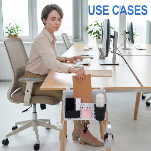 Desk Side Storage Organizer Set Fits Edge 0.2-2.2",Classic,White