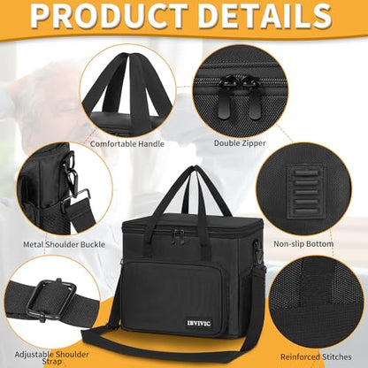 IBVIVIC 8 Slots Wireless Microphone Case with Foam, Microphone Carry Bag | Mic Storage Travel Bag with Shoulder Strap for Singing Party, Travel, Performances, Hosting, Black - size: 8 Slots