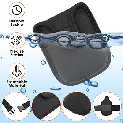 Zhehao 3 Pack Mic Belt with Pouch for Fitness Instructor, Black | Neoprene, Adjustable Detachable, Anti Dropping Strap, Sweat Absorbent Belt, for Teachers Performers