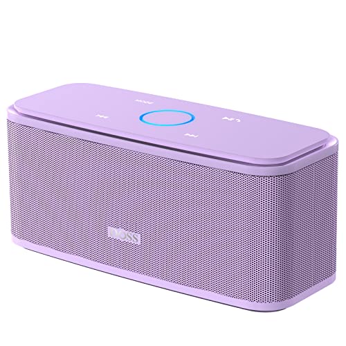 DOSS SoundBox Touch Wireless Bluetooth Speaker-12W HD Sound with Rich Bass | Portable & Small Design, IPX5 Waterproof, 20H Playtime, Handsfree, House, Office Desktop, Bedroom, Indoor Use, Purple - color: Purple