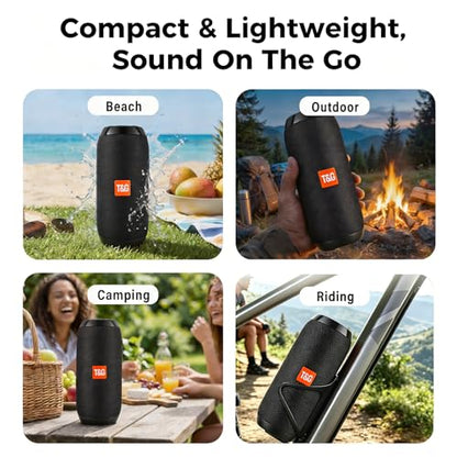 T&G TG Portable Bluetooth Speaker, IPX4 Waterproof Wireless Speaker,Black - color: Black