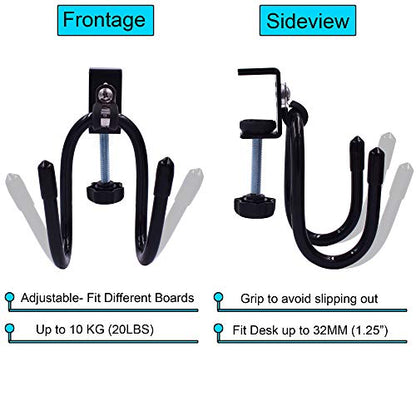 YYST Desk Mount Clamp-On Bag Holder Hook Backpack Hanger Portable for Backpack, Handbag, Purse, Laptop Bag, Tote Bag, Messenger Bag,Table Desk, Under Counter (20 lb. Capacity) (1)