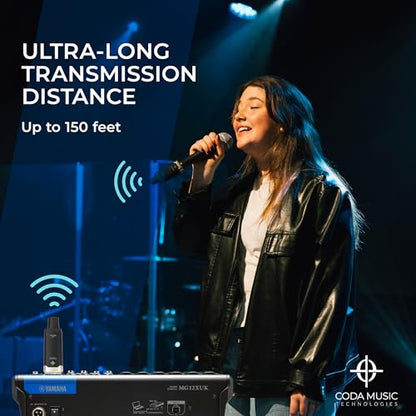 AirSync - Wireless XLR Transmitter and Receiver, UHF Microphone System | 150ft Range, Rechargeable Wireless Microphone Adapter for Dynamic & Condenser Microphones, Mixers, PA System, USB-C