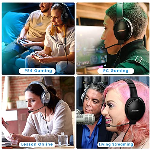 Detachable Mic for Bose QuietComfort 35 II, QC35 II, QC35 Gaming Headphones | 2.5mm Boom Microphone with Mute Switch for Xbox One, PS4, PS5, PC