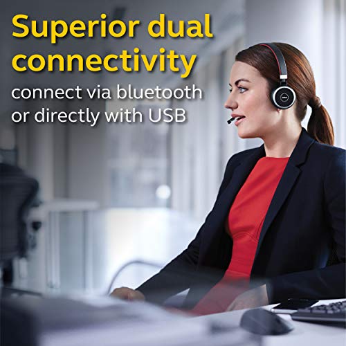 Jabra Evolve 65 UC Wireless Headset, Stereo – Includes Link 370 USB Adapter – Bluetooth Headset with Industry-Leading Wireless Performance, Passive Noise Cancellation, All Day Battery, Stereo Speaker - size: Dual-ear, USB-A Dongle, style: All Platforms