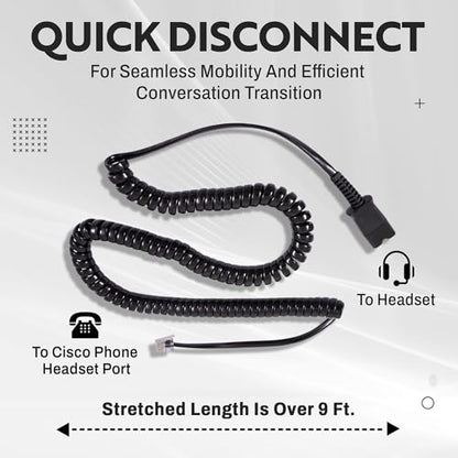 Headset Adapter U10, 26716-01 to Connect Cisco Phones' RJ9 Modular Jack for Plantronics H Series Quick Disconnect Headsets - size: U10, Cisco Phone RJ9