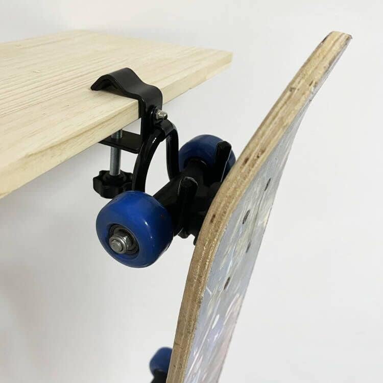 AUXPhome Desk Store Clamp-On Skateboard Holder - Skateboard Hooks Stand Clamp Hook Under Desk Space Save Mount for Headphone, Backpacks, Longboard, Mini Cruiser and More