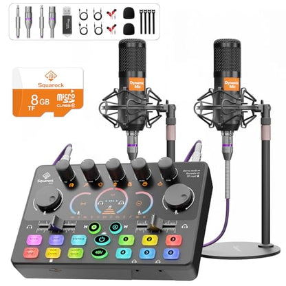 RS2i2 2-Person Podcast Equipment Bundle, Dynamic Mics with Audio Interface