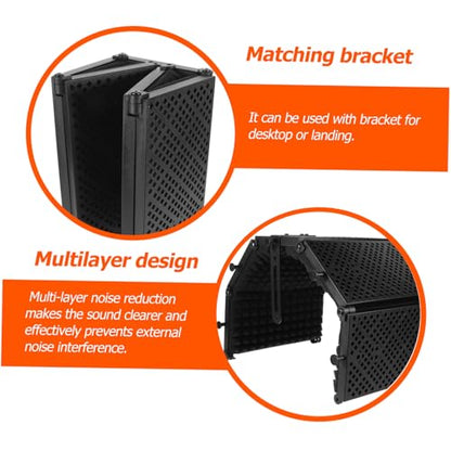 Microphone Isolation Shield Folding Panel Design for Desktop Mics