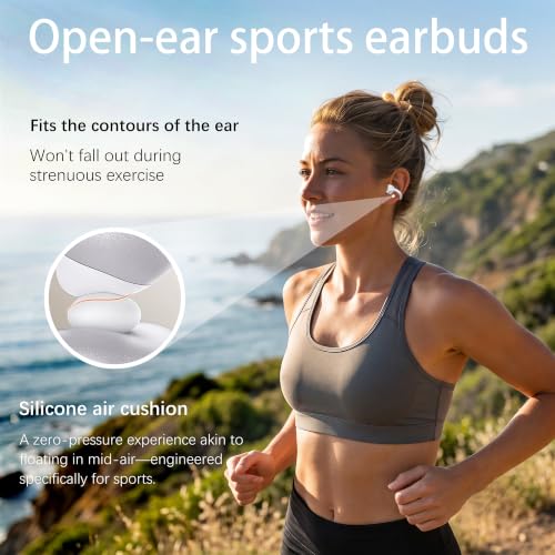 Open Ear Clip-On Earbuds, Starry Blue | Bluetooth 6.0, Dual 11mm Drivers, Silicone Air Cushion, ENC Noise Cancelling Mic, IPX6 Waterproof, 42H Playtime