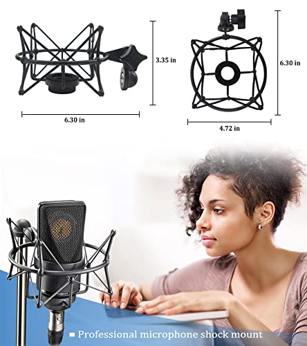 TLM 103 Shock Mount - Microphone Mount Compatible for Neumann TLM 103 M147 Condenser Mic by SUUNTOK,Black - color: Black