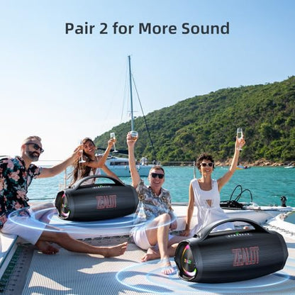 ZEALOT Bluetooth Speaker Loud with Subwoofer, Portable Speaker 160W RMS, bocina Bluetooth, IPX6 Wateproof, HiFi Stereo Sound, 36000mah /EQ/Party Sync/USB/TF/RGB Light, for Home/Outdoor