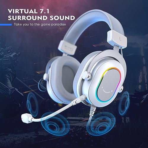 FIFINE Gaming USB Microphone and Computer Headset Kit for Laptop, PC Streaming Condenser Mic for Online Game Bundle, Wired Headphones with Microphone with EQ Mode, Soft Ear Pads for PS4/PS5 (A6W+H6W)