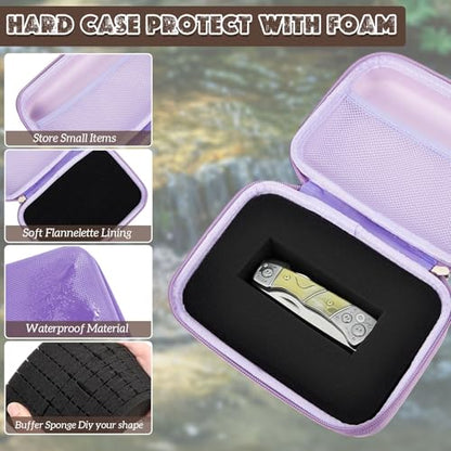 Relaxweex Hard Case with Foam, 7.1 X 4.7 X 3.1 Inch, Purple | EVA Waterproof Shockproof Case, Customizable Foam for Camera Electronics Instruments, Digital Products, with Knife - color: Purple, size: 7.1 x 4.7 x 3.1 inch
