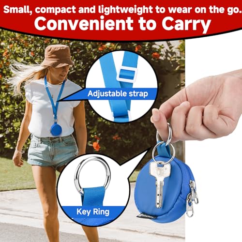CaSZLUTION Carrying Case Compatible with GO Plus + 2023 | Portable Protective Case with Key Ring & Neck Strap, Nylon Storage Pouch, for GO Plus Plus, Case Only, Blue - color: Blue