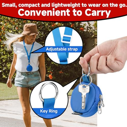 CaSZLUTION Carrying Case Compatible with GO Plus + 2023 | Portable Protective Case with Key Ring & Neck Strap, Nylon Storage Pouch, for GO Plus Plus, Case Only, Blue - color: Blue