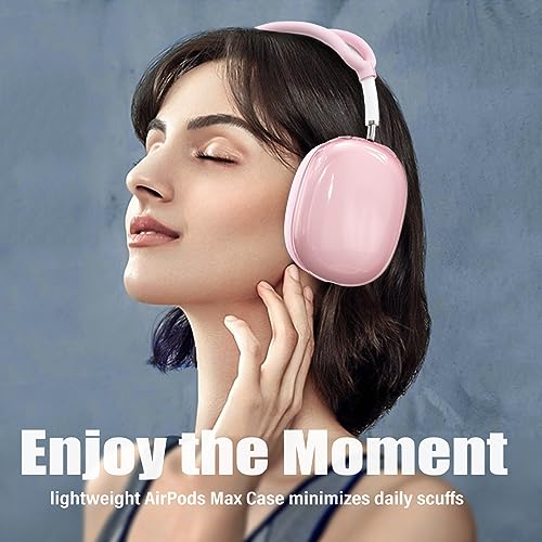 【4 in 1】 Set for Apple AirPod Max Case Cover, Anti-Scratch Ear Pad Covers/Ear Cups Cover/Headband Cover, AirPod Max Covers Accessories for Apple AirPods Max (2020 Lightning /2024 USB-C)-Clear Pink - color: G-Pink