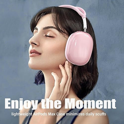 【4 in 1】 Set for Apple AirPod Max Case Cover, Anti-Scratch Ear Pad Covers/Ear Cups Cover/Headband Cover, AirPod Max Covers Accessories for Apple AirPods Max (2020 Lightning /2024 USB-C)-Clear Pink - color: G-Pink