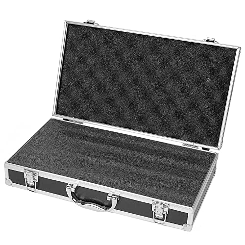 Musiin Pro Medium Size Audio Device Microphone Carrying Case, Customizable case with Pre-Diced Foam, Aluminum Alloy Sturdy Build, Ideal Compatible with Audio Device Wireless Mic System Storage cover - color: Black