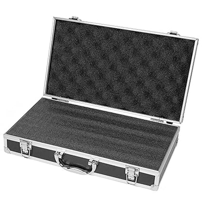 Musiin Pro Medium Size Audio Device Microphone Carrying Case, Customizable case with Pre-Diced Foam, Aluminum Alloy Sturdy Build, Ideal Compatible with Audio Device Wireless Mic System Storage cover - color: Black
