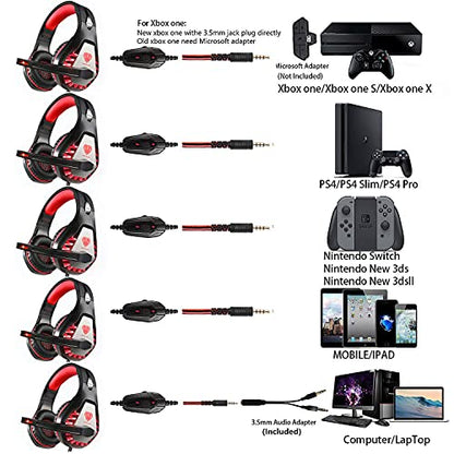 ENVEL USB Sound Card+Gaming Headset with Microphone for PC PS4 PS5 Nintendo Switch Xbox One X S