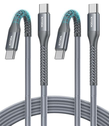 USB C to C Cable 60W Fast Charging 3FT, USB C to USB C Cable for CarPlay | 2Pack Super Durable USB Type C iPhone Charger USBC Cord for iPhone 17/16/15/Pro Max, Samsung Galaxy S26 and More-Upgraded - color: Grey, size: 3FT, style: USB C to USB C