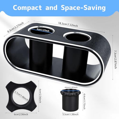 Desktop Microphone Holder for Organize and Display 2 Wireless Mics | Aluminum Alloy, inlcuded 2 Rubber Anti-roll Rings and Anti-scratch Sleeves, for Home Singing, Party, Karaoke, Theater, Salon